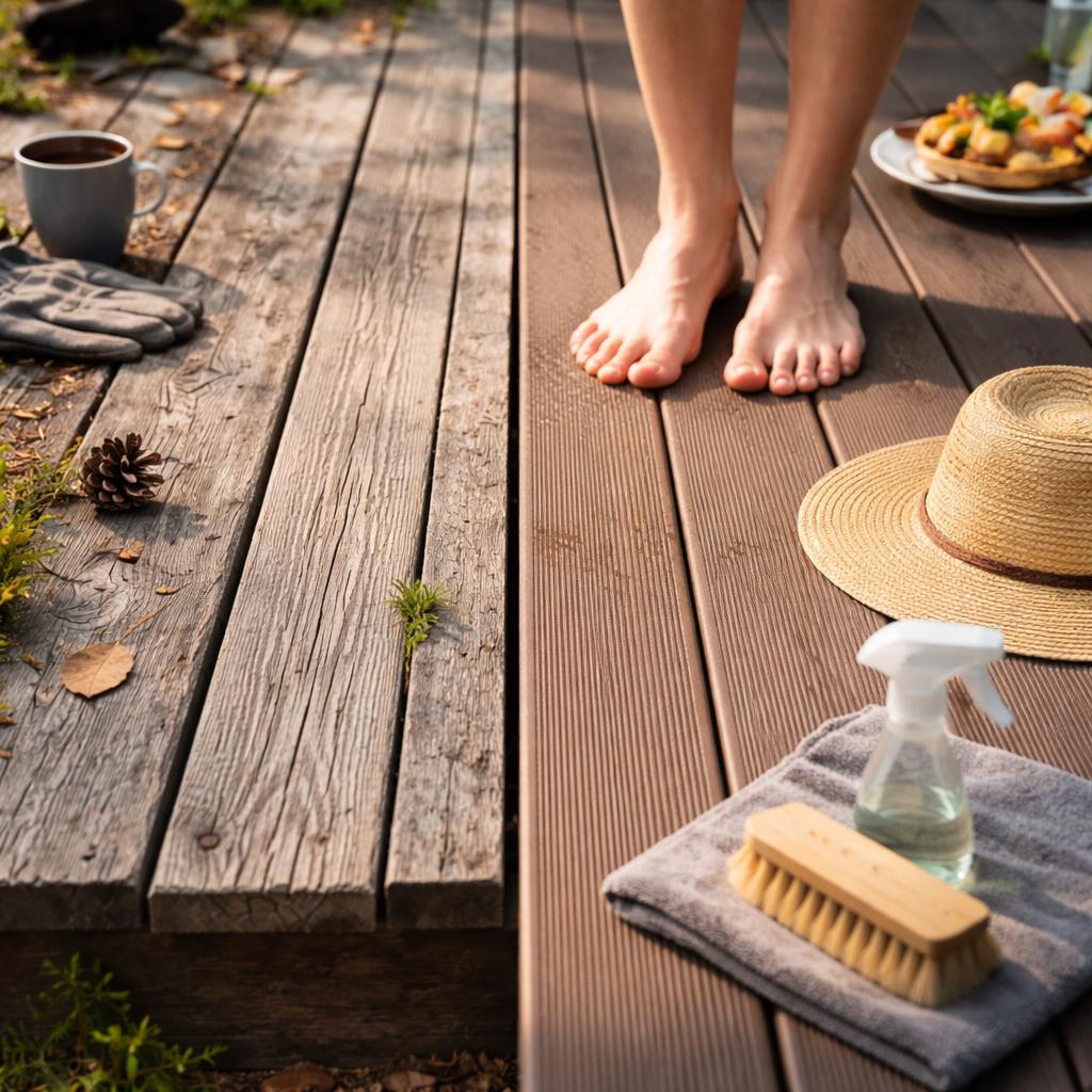 Терраса из ДПК и дерева